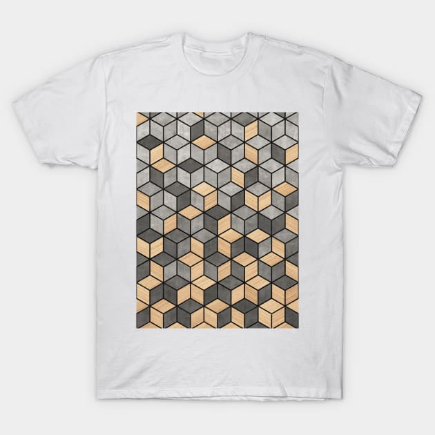 Concrete and Wood Cubes T-Shirt by ZoltanRatko